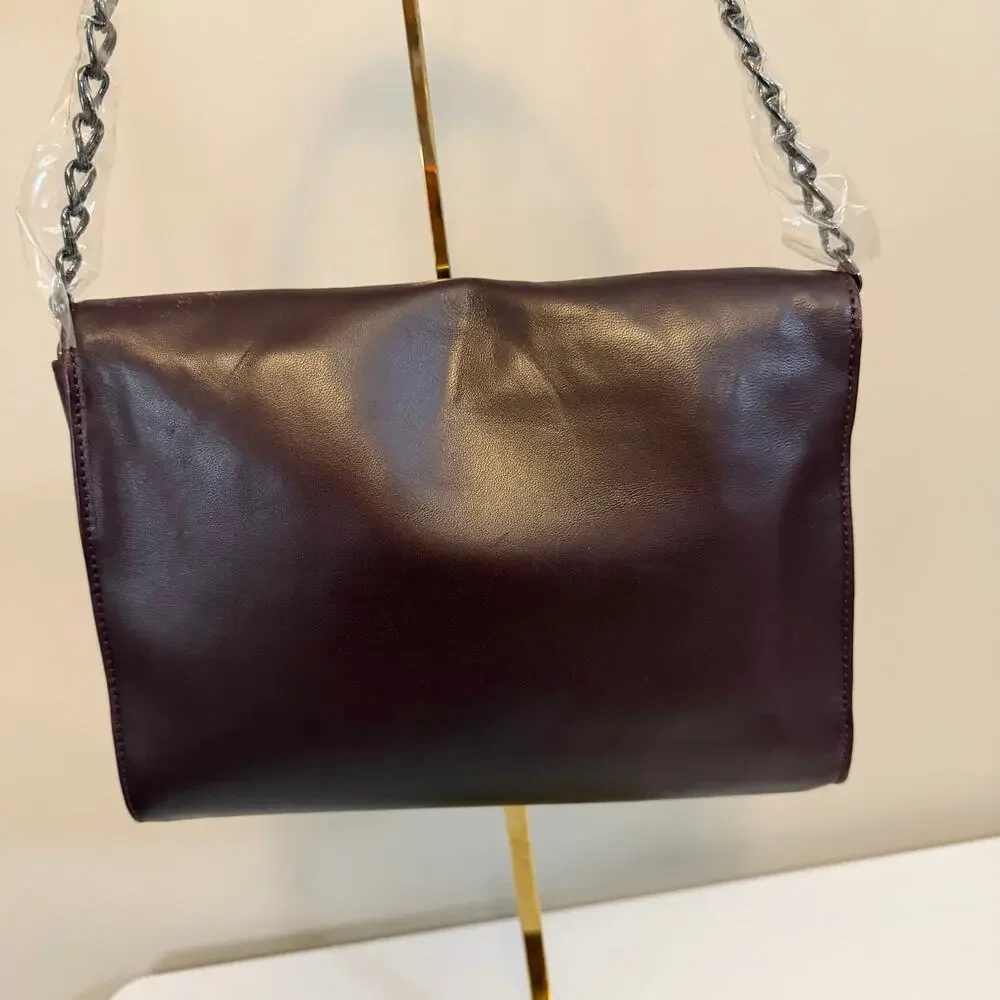 LongChamp x Kate Moss Satchel Handbag Purse Leather Chain Strap Quiet Luxury